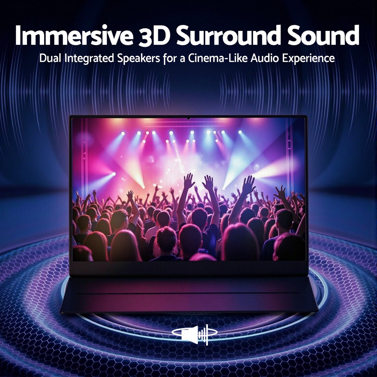 Devanti Portable Monitor Laptop Extender USB C Travel Display 16 Inch Black-Electronics > Computer Accessories > Computer Monitors &amp; Accessories-PEROZ Accessories