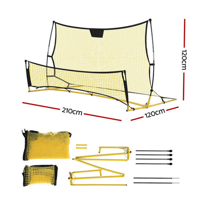 Everfit 2.1m Football Soccer Net Portable Goal Net Rebounder Sports Training Yellow-Sports &amp; Fitness > Ball Sports > Soccer &amp; Soccer Accessories-PEROZ Accessories