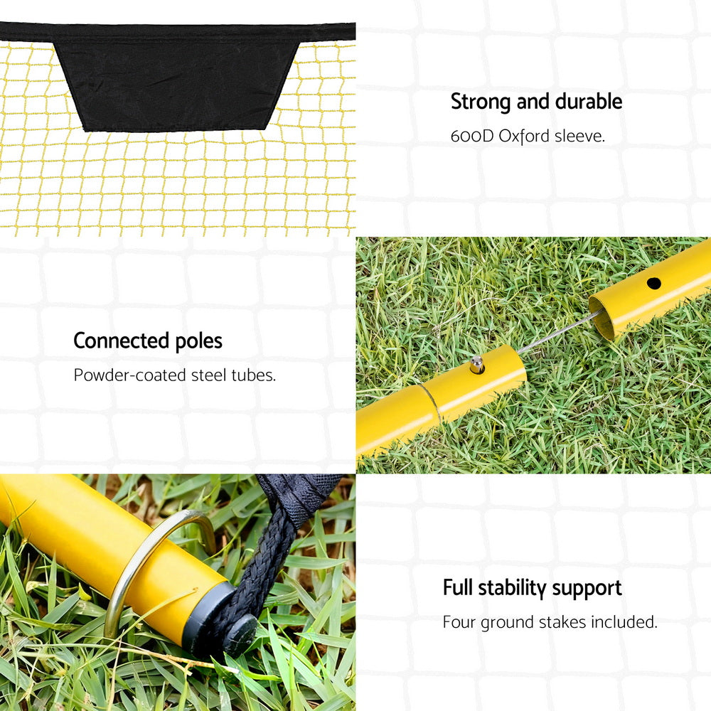 Everfit 2.1m Football Soccer Net Portable Goal Net Rebounder Sports Training Yellow-Sports &amp; Fitness > Ball Sports > Soccer &amp; Soccer Accessories-PEROZ Accessories