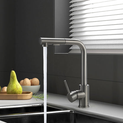 Welba Kitchen Mixer Tap Pull Out Faucet Swivel 2 Modes Grey-Faucet-PEROZ Accessories