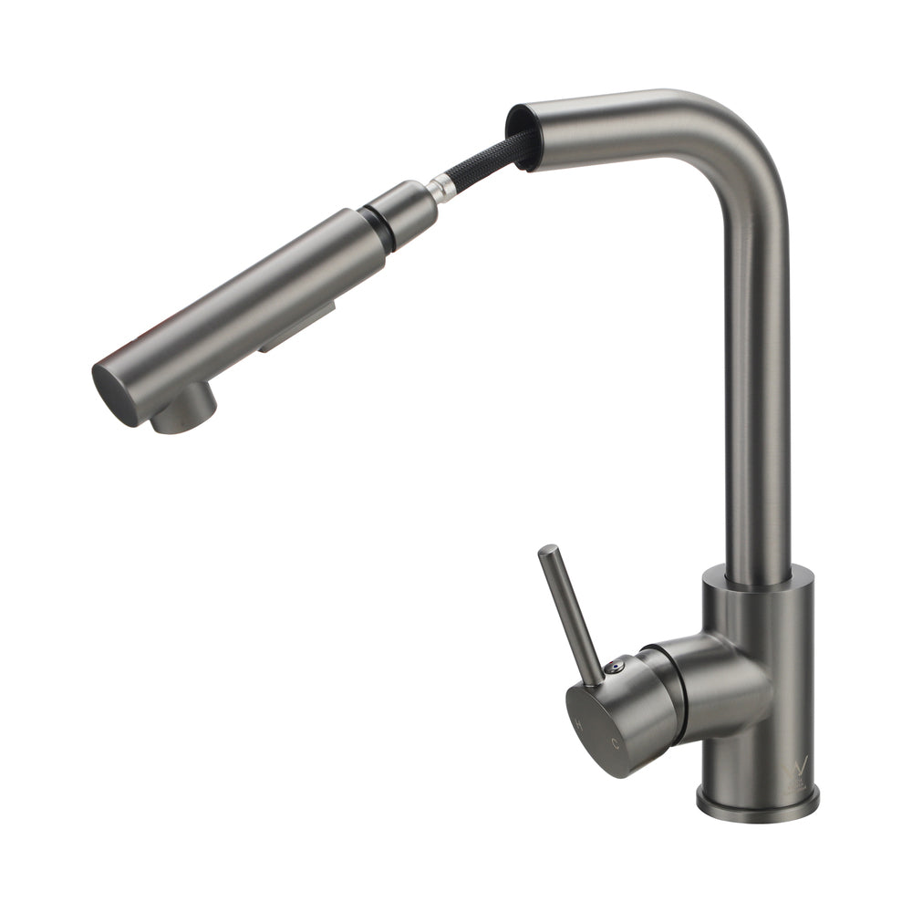 Welba Kitchen Mixer Tap Pull Out Faucet Swivel 2 Modes Grey-Faucet-PEROZ Accessories
