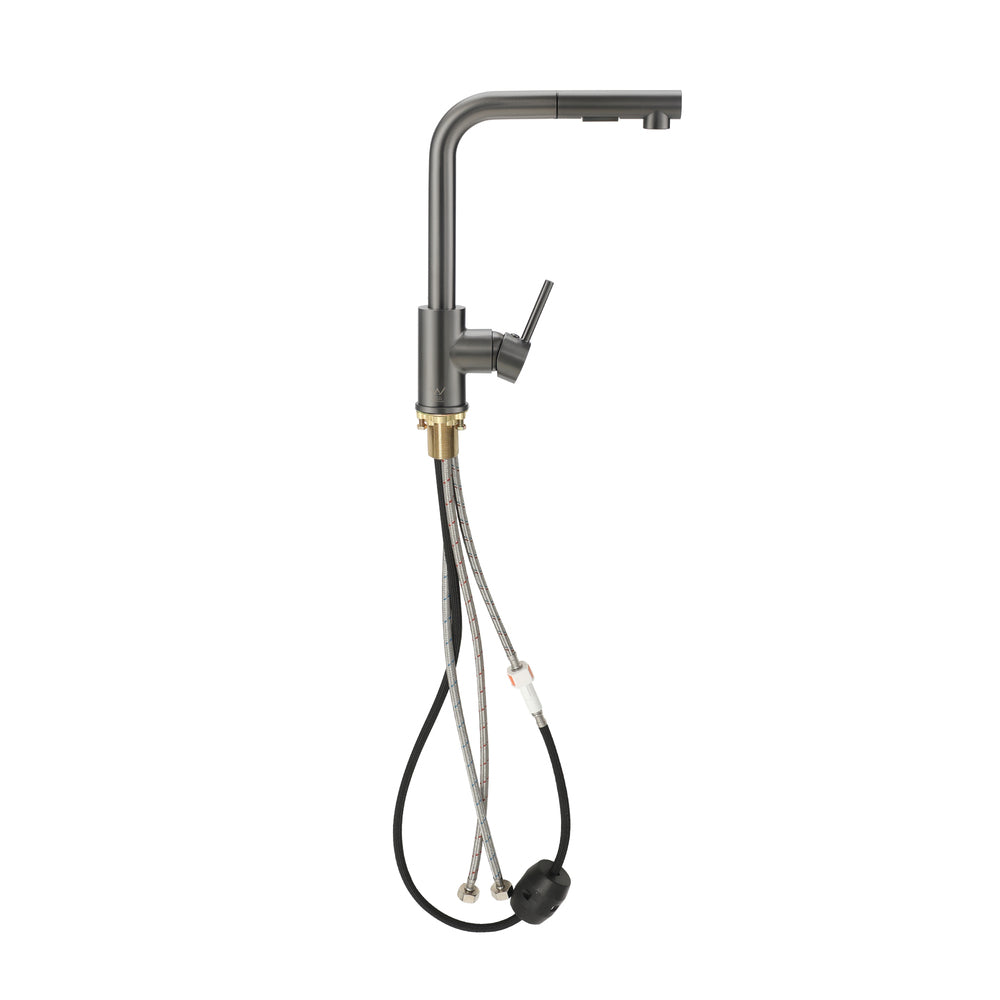 Welba Kitchen Mixer Tap Pull Out Faucet Swivel 2 Modes Grey-Faucet-PEROZ Accessories