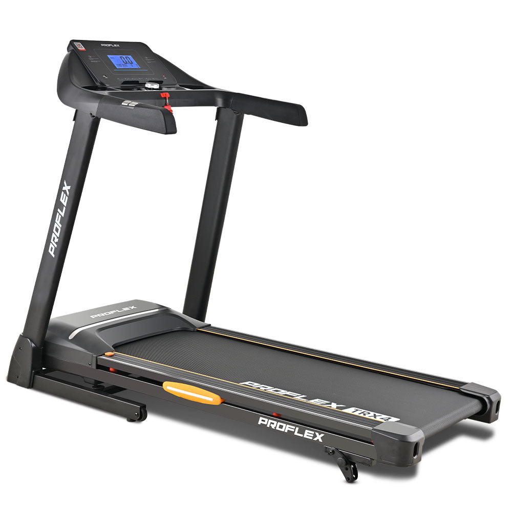 PROFLEX TRX4 Electric Treadmill, Medium Size, Foldable, Suspension, Bluetooth, USB/MP3, Pulse Sensors, Fitness Tracker-Walking Pad-PEROZ Accessories