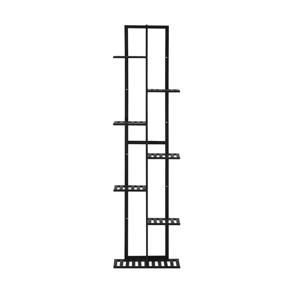Livsip 7 Tiers Bamboo Plant Stand Staged Black-Plant Stand-PEROZ Accessories