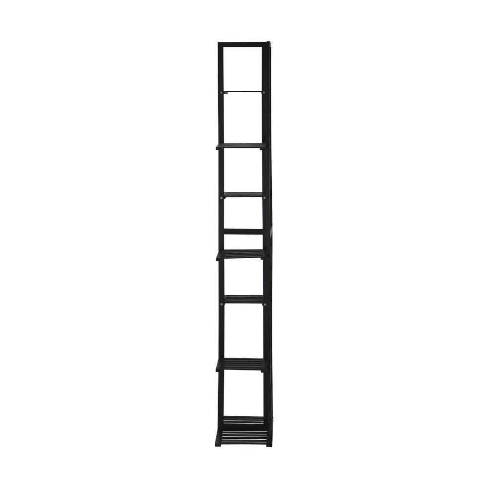 Livsip 7 Tiers Bamboo Plant Stand Staged Black-Plant Stand-PEROZ Accessories