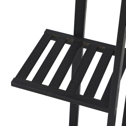 Livsip 7 Tiers Bamboo Plant Stand Staged Black-Plant Stand-PEROZ Accessories