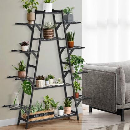 Livsip Plant Stand 12-shelf Bamboo Frame Black-Plant Stand-PEROZ Accessories