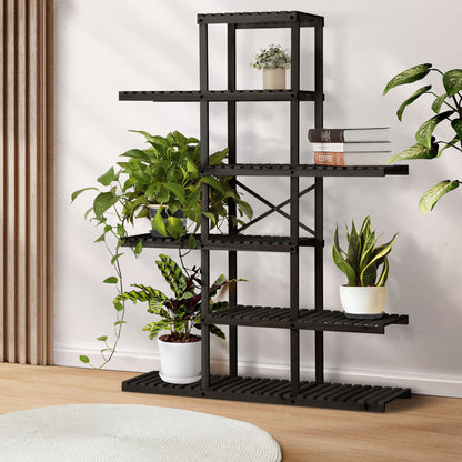 Livsip Plant Stand Outdoor Indoor 6 Tiers Flower Pots Rack Corner Shelf Black-Plant Stand-PEROZ Accessories