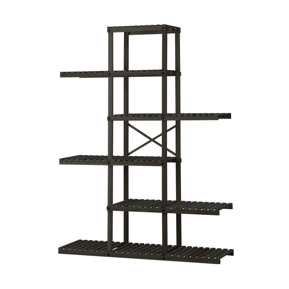 Livsip Plant Stand Outdoor Indoor 6 Tiers Flower Pots Rack Corner Shelf Black-Plant Stand-PEROZ Accessories
