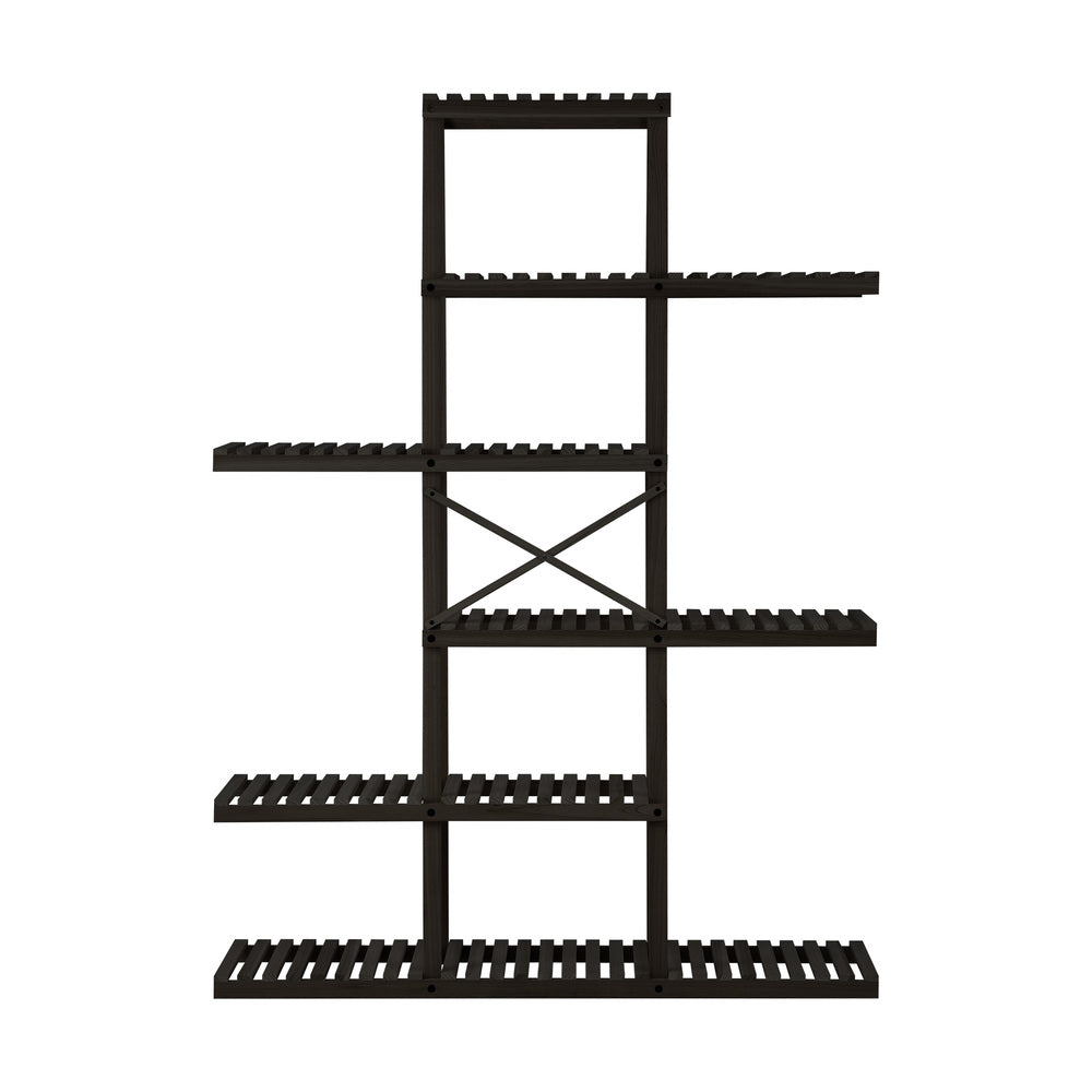 Livsip Plant Stand Outdoor Indoor 6 Tiers Flower Pots Rack Corner Shelf Black-Plant Stand-PEROZ Accessories