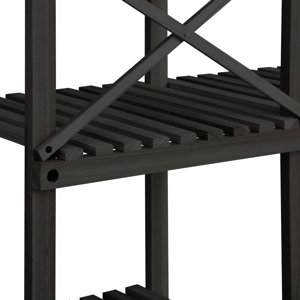 Livsip Plant Stand Outdoor Indoor 6 Tiers Flower Pots Rack Corner Shelf Black-Plant Stand-PEROZ Accessories