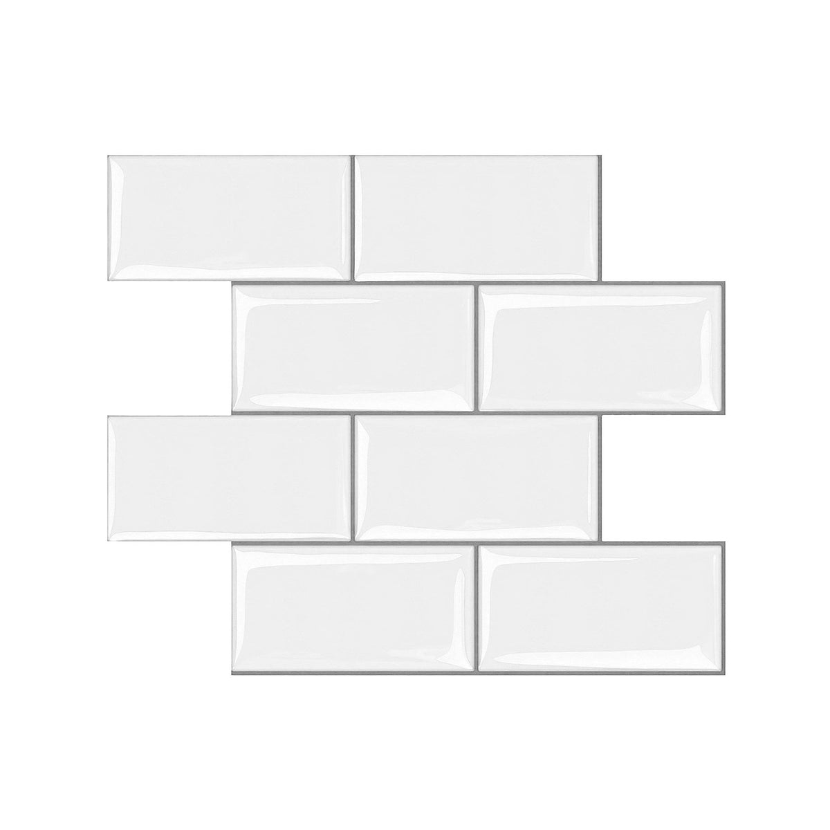 Artiss 3D Peel and Stick Wall Tiles Self Adhesive Subway Backsplash 10 Sheets, White-Home &amp; Garden > Decor > Wallpaper-PEROZ Accessories
