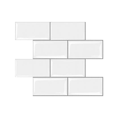 Artiss 3D Peel and Stick Wall Tiles Self Adhesive Subway Backsplash 10 Sheets, White-Home &amp; Garden > Decor > Wallpaper-PEROZ Accessories