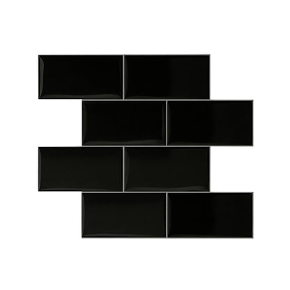 Artiss 3D Peel and Stick Wall Tiles Self Adhesive Subway Backsplash 10 Sheets, Black-Home &amp; Garden > Decor > Wallpaper-PEROZ Accessories