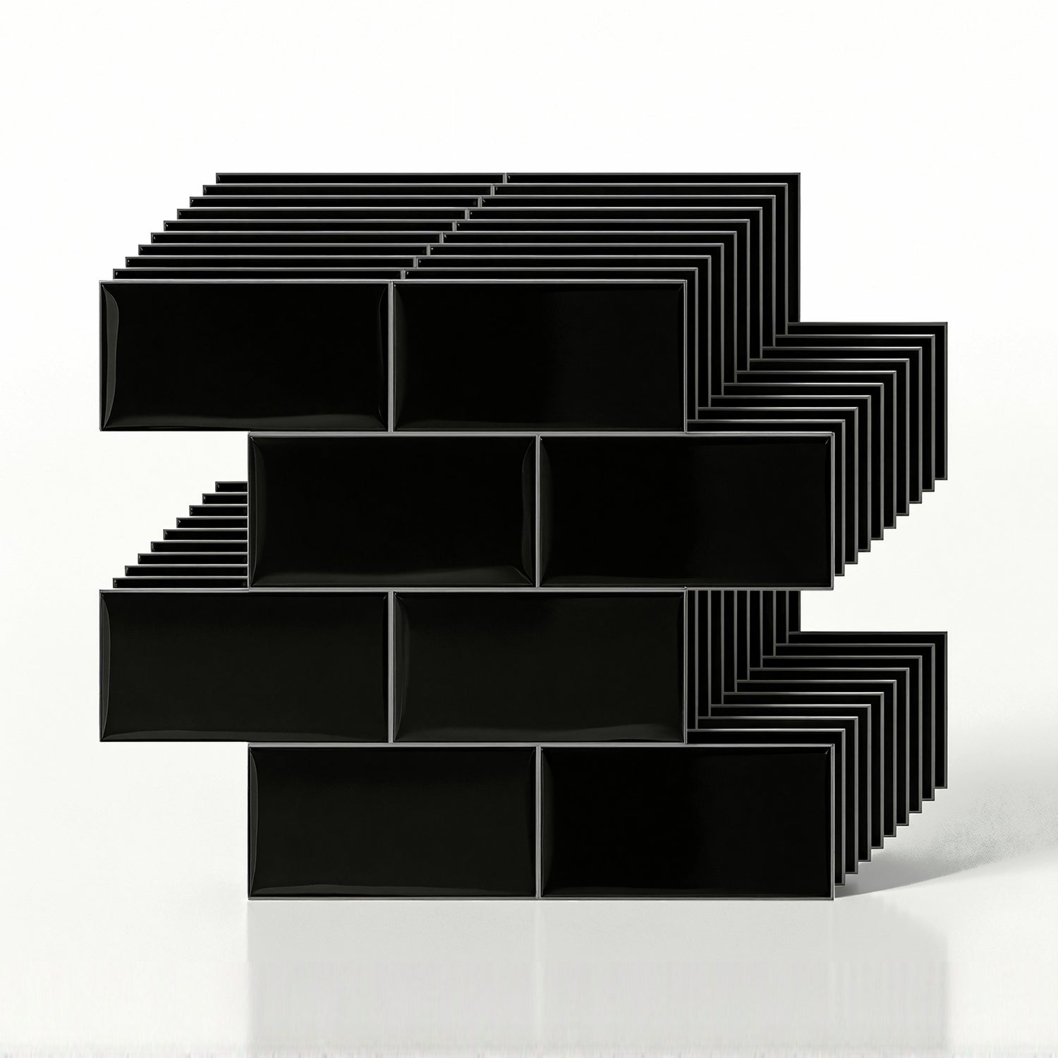 Artiss 3D Peel and Stick Wall Tiles Self Adhesive Subway Backsplash 10 Sheets, Black-Home &amp; Garden > Decor > Wallpaper-PEROZ Accessories