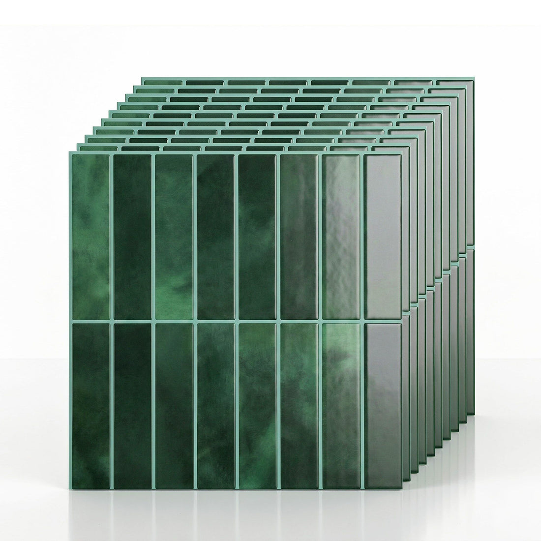 Artiss 3D Peel and Stick Wall Tiles Self Adhesive LinearGrid Backsplash 10 Sheets, Green-Home &amp; Garden > Decor > Wallpaper-PEROZ Accessories