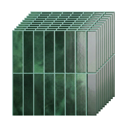 Artiss 3D Peel and Stick Wall Tiles Self Adhesive LinearGrid Backsplash 10 Sheets, Green-Home &amp; Garden > Decor > Wallpaper-PEROZ Accessories