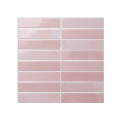 Artiss 3D Peel and Stick Wall Tiles Self Adhesive LinearGrid Backsplash 10 Sheets, Pink-Home &amp; Garden > Decor > Wallpaper-PEROZ Accessories