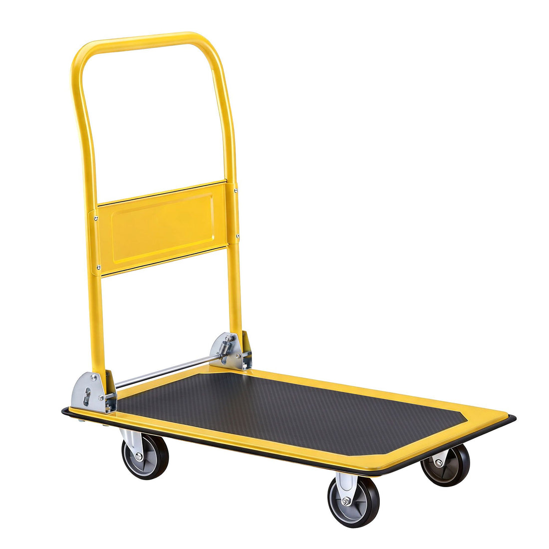 Giantz Platform Trolley Hand Truck Folding Platform Cart 150kg Load Yellow-Tools > Tools Storage > Utility Trolleys-PEROZ Accessories