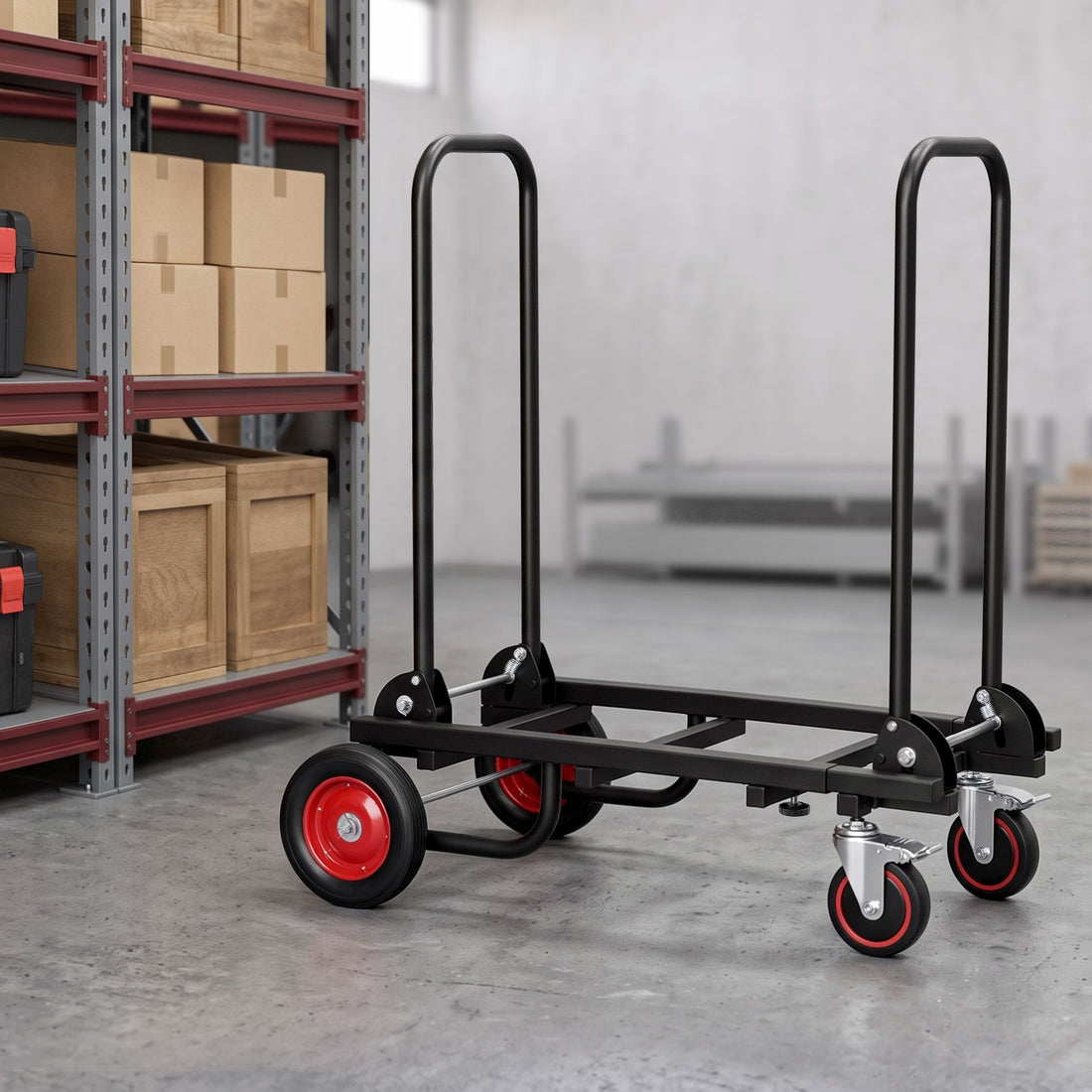 Giantz Foldable Hand Trolley Collapsible Transport Cart 180kg Load Black-Tools > Tools Storage > Utility Trolleys-PEROZ Accessories