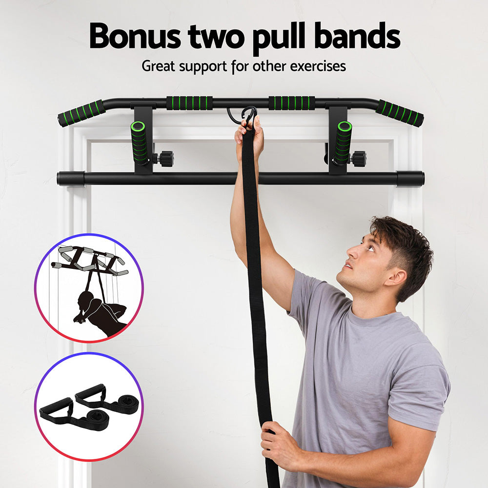 Multi-Grip Pull Up Bar Doorway Chin Up Horizontal Bar Home Gym Workout 101cm Length-Sports &amp; Fitness &gt; Exercise, Gym &amp; Fitness &gt; Gymnastics-PEROZ Accessories
