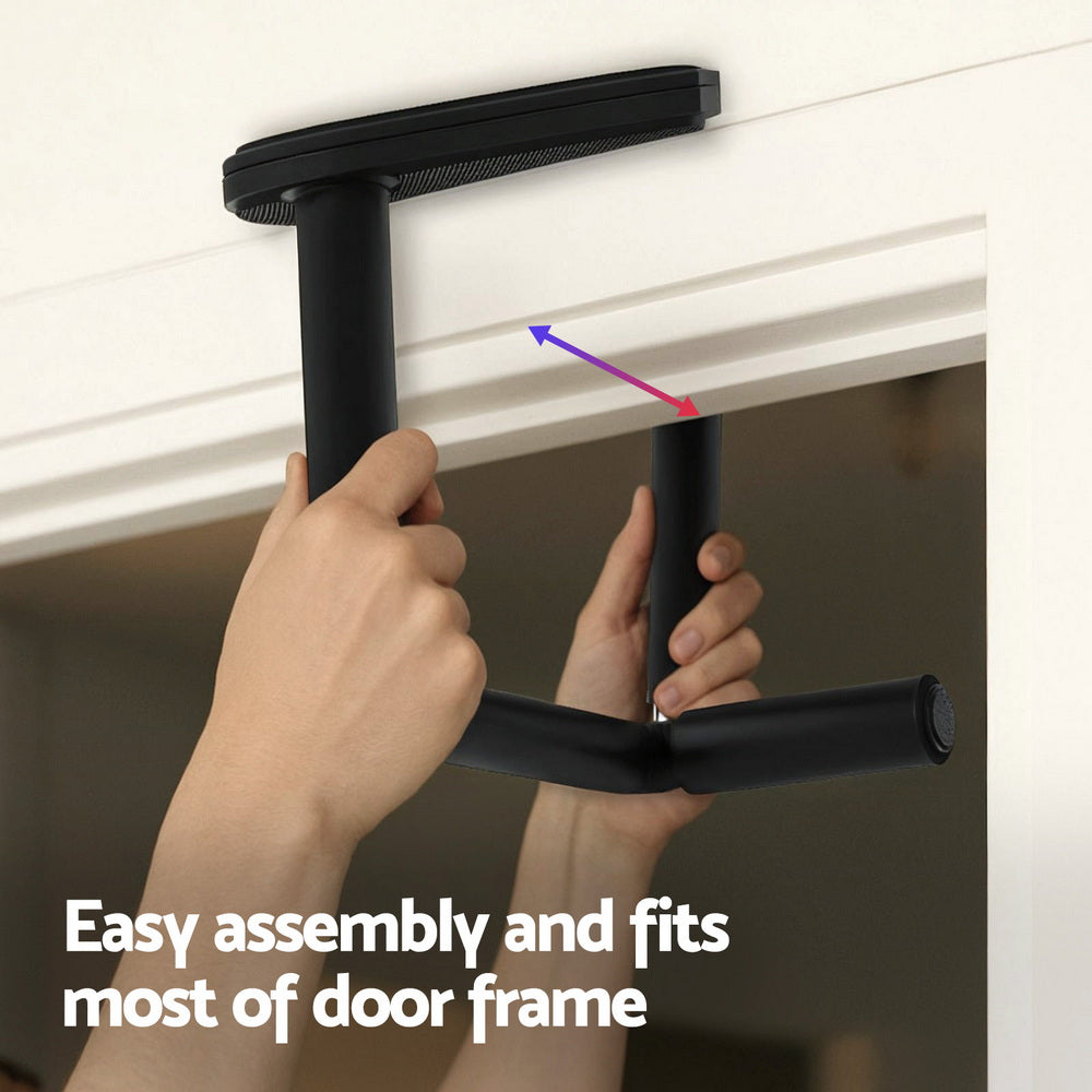 Everfit Pull Up Bar Chin Up Grips Foldable Doorway Gym Portable Black-Sports &amp; Fitness > Exercise, Gym &amp; Fitness > Free Weights-PEROZ Accessories