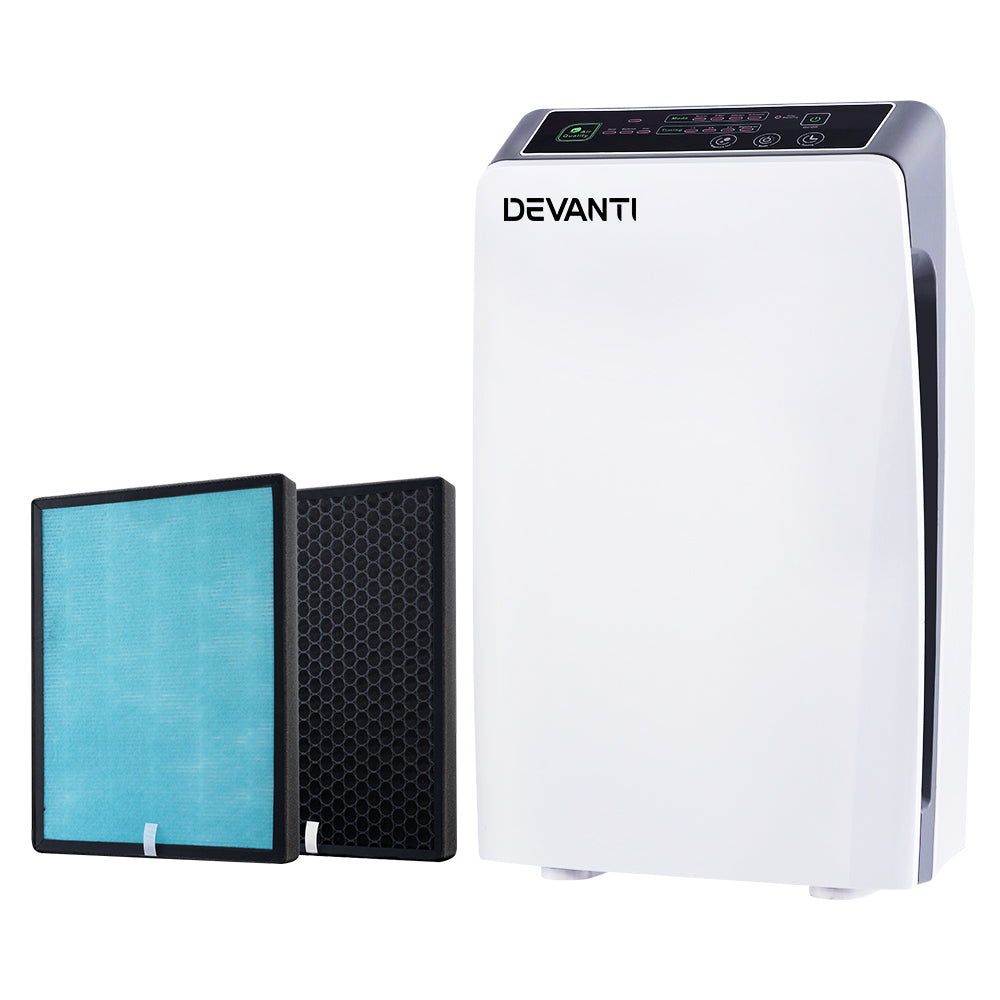 Devanti Air Purifier 4 Stage HEPA w/Replacement Filter-Air Purifiers-PEROZ Accessories