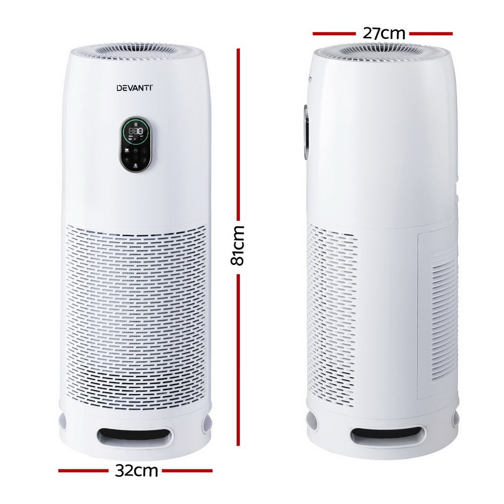 Devanti Air Purifier 4-Layer HEPA Filter White-Appliances &gt; Aroma Diffusers &amp; Humidifiers &gt; Purifiers-PEROZ Accessories