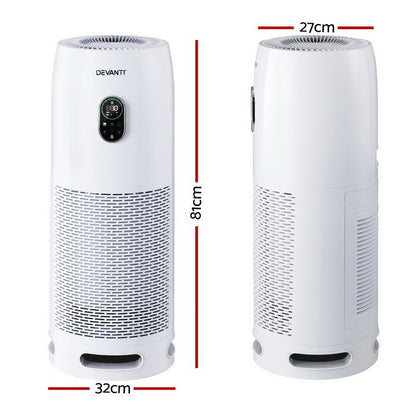 Devanti Air Purifier 4-Layer HEPA Filter White-Appliances &gt; Aroma Diffusers &amp; Humidifiers &gt; Purifiers-PEROZ Accessories
