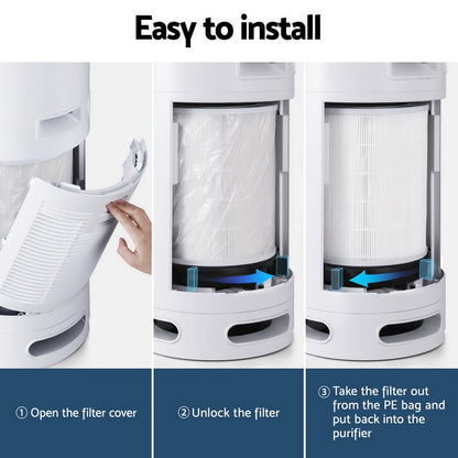 Devanti Air Purifier 4 Layers HEPA Replacement Filter-Appliances > Aroma Diffusers &amp; Humidifiers > Purifiers-PEROZ Accessories