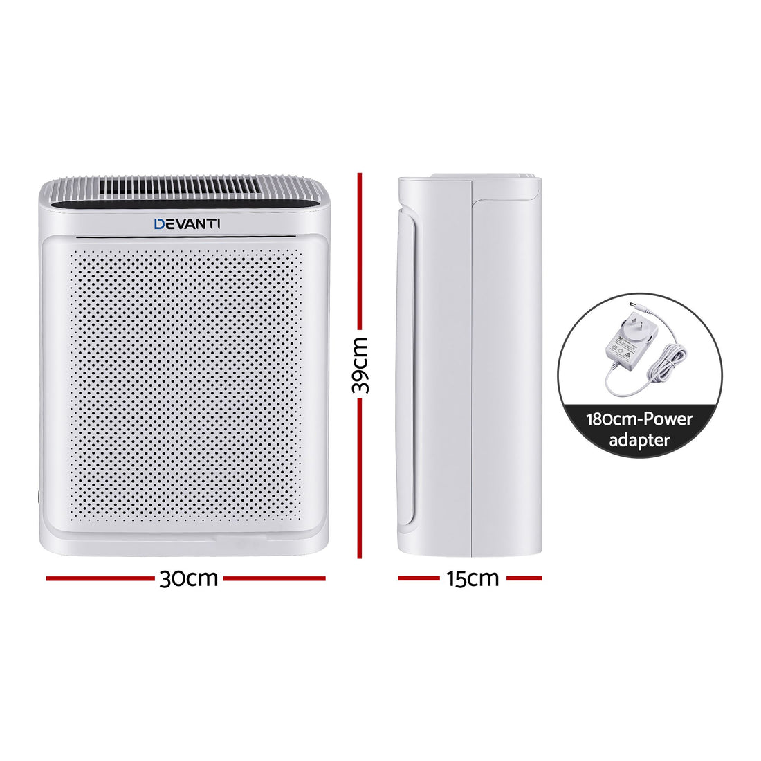 Devanti Air Purifier HEPA Air Cleaner Digital Display Bedroom White-Appliances > Aroma Diffusers &amp; Humidifiers > Purifiers-PEROZ Accessories