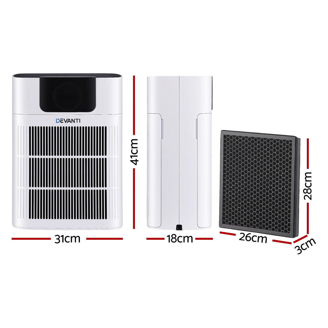 Devanti Pet Air Purifier H12 HEPA Filter Cleaner Replacement Filter White-Appliances > Aroma Diffusers &amp; Humidifiers > Purifiers-PEROZ Accessories