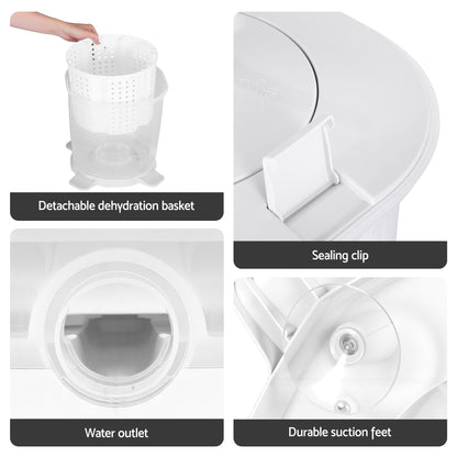 Devanti Portable Washing Machine Manual Spin Dryer Compact for Camping Caravan Apartment-Appliances > Washers, Dryers &amp; Irons > Washing Machines-PEROZ Accessories