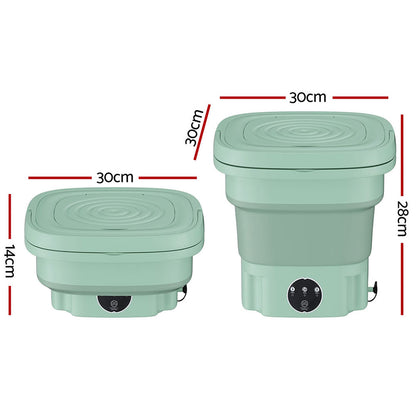 Devanti Portable Washing Machine 8L Green-Appliances &gt; Washers &amp; Dryers-PEROZ Accessories