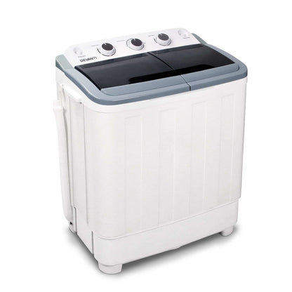 Devanti Portable Washing Machine Twin Tub 4.6KG White-Washing Machines-PEROZ Accessories