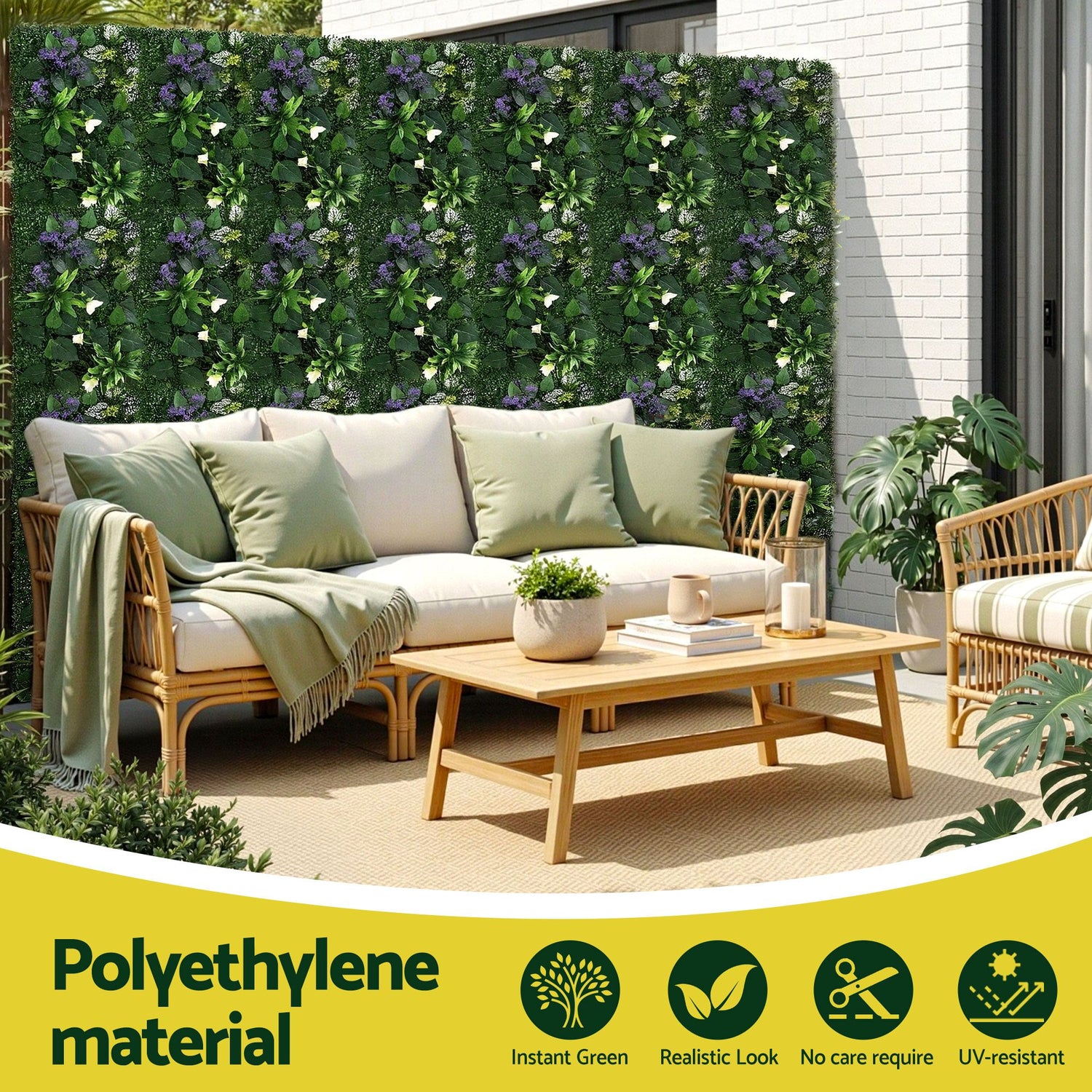 Gardeon 4PCS Artificial Plant Wall Panels 40X60CM Boxwood Panel Hedge Grass Backdrop Backyard Green Decor-Home &amp; Garden > Artificial Plants > Artificial Wall Plants-PEROZ Accessories