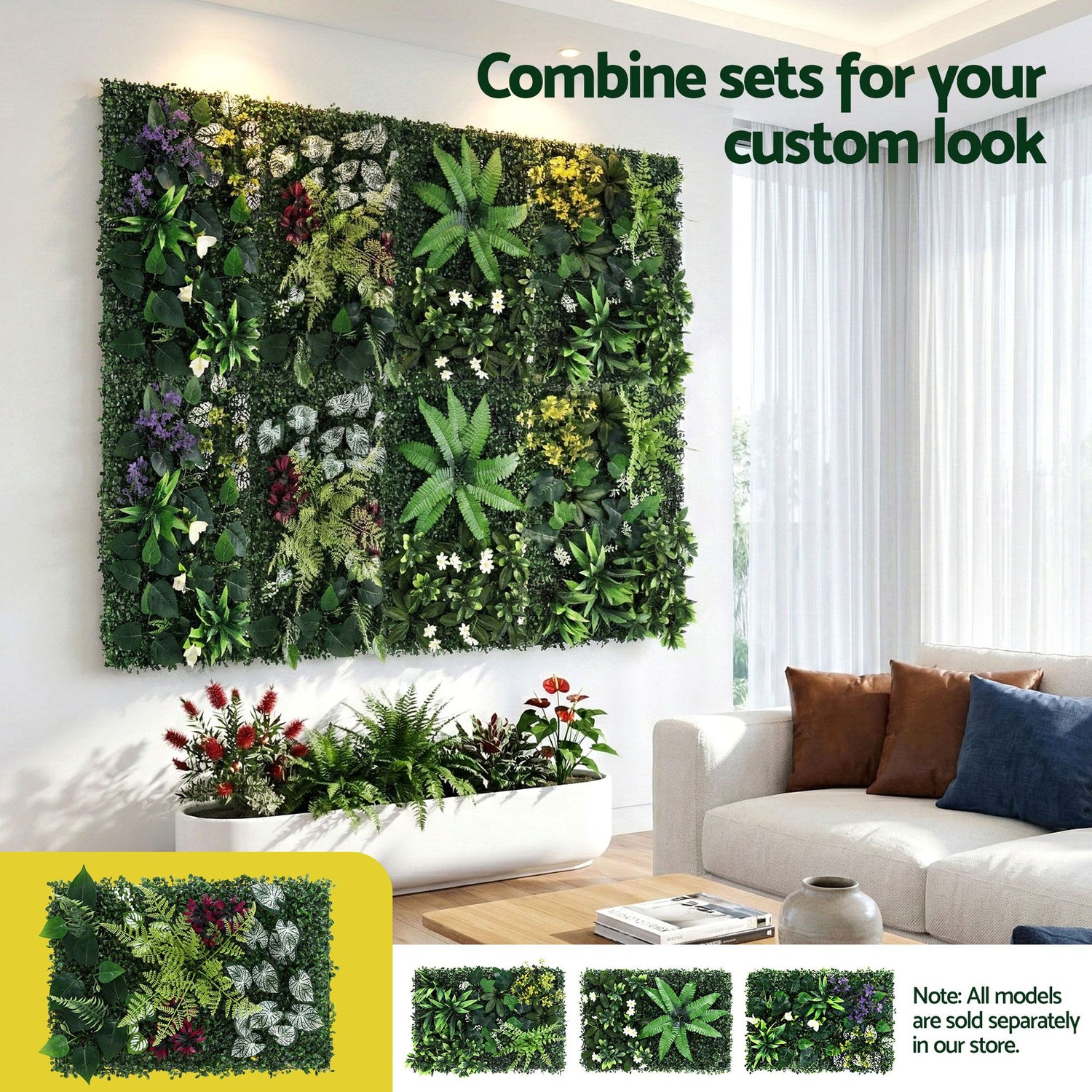 Gardeon 4PCS Artificial Plant Wall Panels 40X60CM Boxwood Panel Flower Backdrop Backyard Green Decor-Home &amp; Garden > Artificial Plants > Artificial Wall Plants-PEROZ Accessories