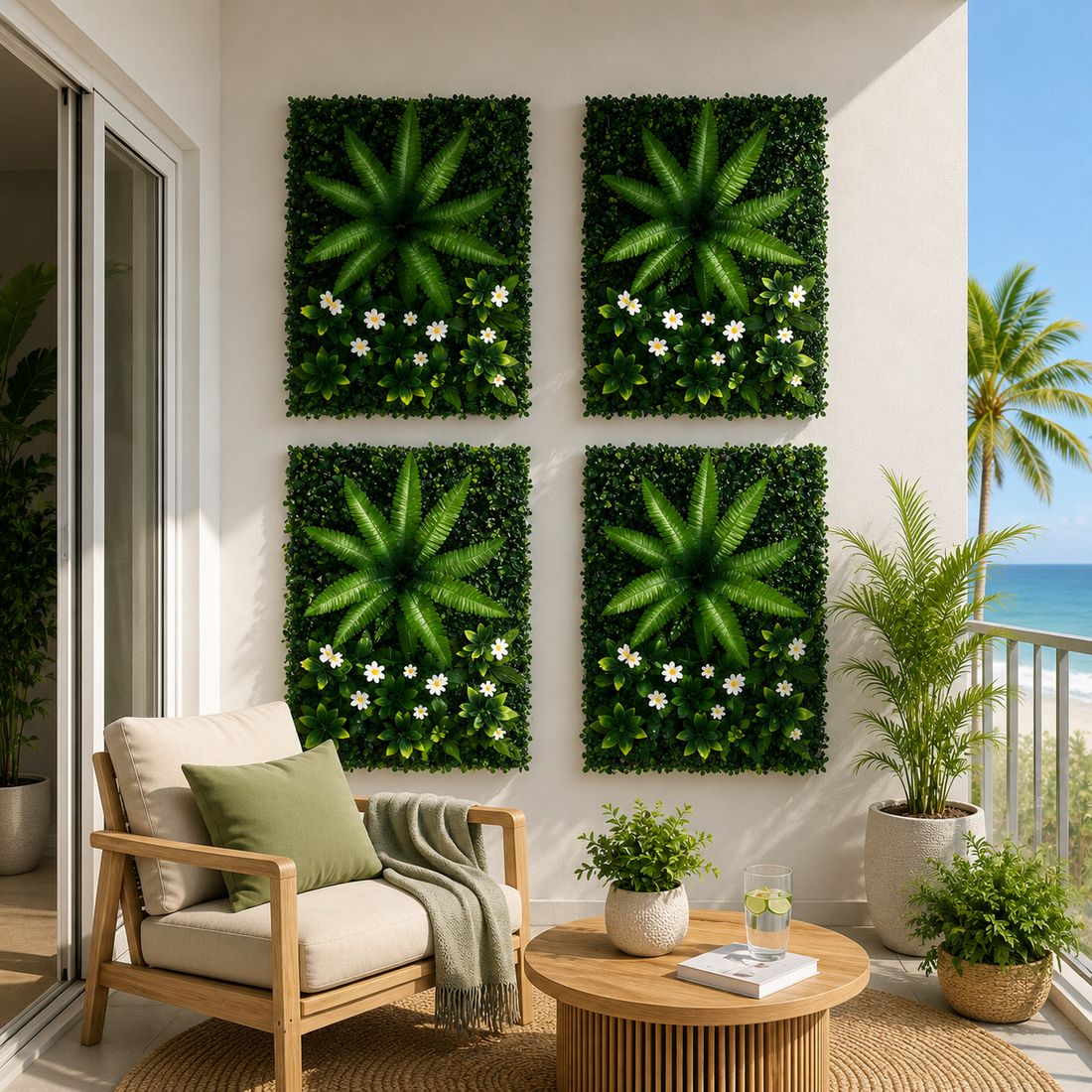 Gardeon 4PCS Artificial Plant Wall Panels 40X60CM Boxwood Panel Leaf Backdrop Backyard Green Decor-Home &amp; Garden > Artificial Plants > Artificial Wall Plants-PEROZ Accessories