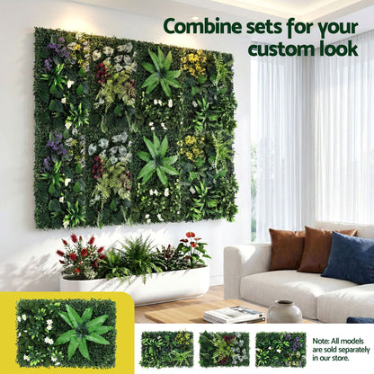 Gardeon 4PCS Artificial Plant Wall Panels 40X60CM Boxwood Panel Leaf Backdrop Backyard Green Decor-Home &amp; Garden > Artificial Plants > Artificial Wall Plants-PEROZ Accessories