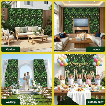 Gardeon 4PCS Artificial Plant Wall Panels 40X60CM Boxwood Panel Leaf Backdrop Backyard Green Decor-Home &amp; Garden > Artificial Plants > Artificial Wall Plants-PEROZ Accessories