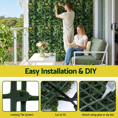 Gardeon 4PCS Artificial Plant Wall Panels 40X60CM Boxwood Panel Backyard Hedge Grass Backdrop Green Decor-Home &amp; Garden > Artificial Plants > Artificial Wall Plants-PEROZ Accessories