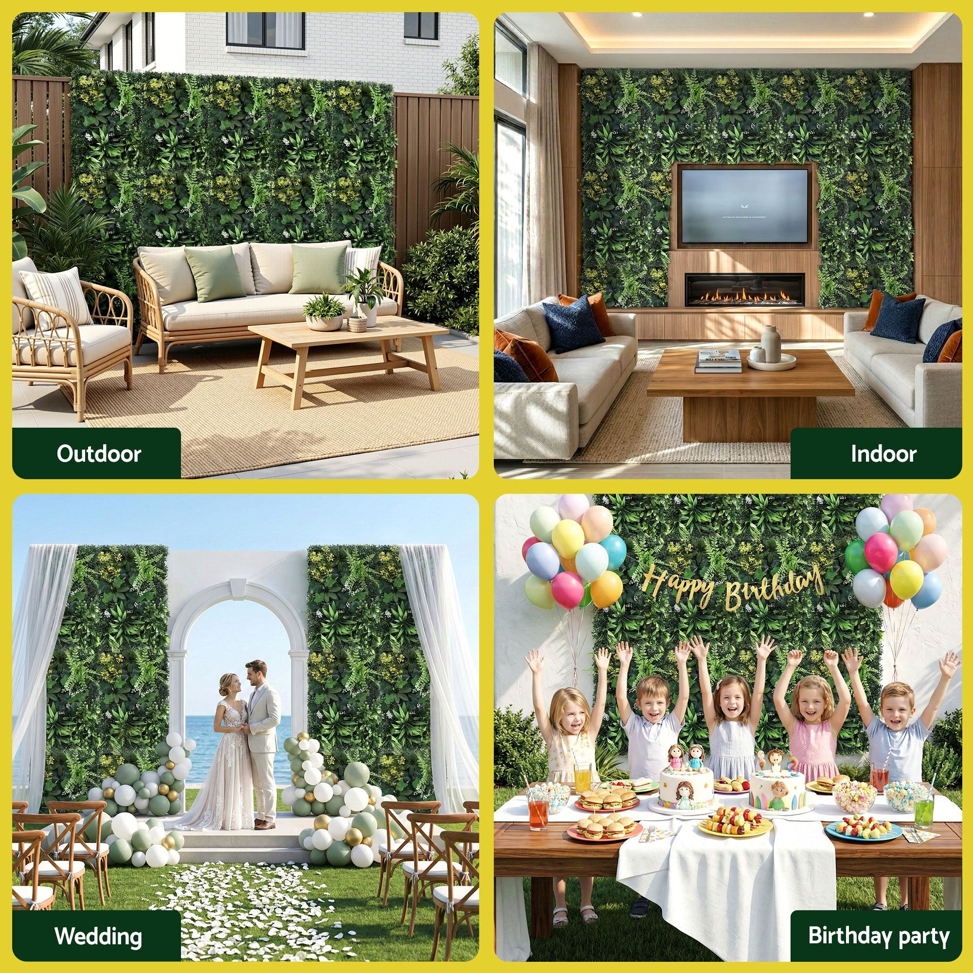 Gardeon 4PCS Artificial Plant Wall Panels 40X60CM Boxwood Panel Backyard Hedge Grass Backdrop Green Decor-Home &amp; Garden > Artificial Plants > Artificial Wall Plants-PEROZ Accessories
