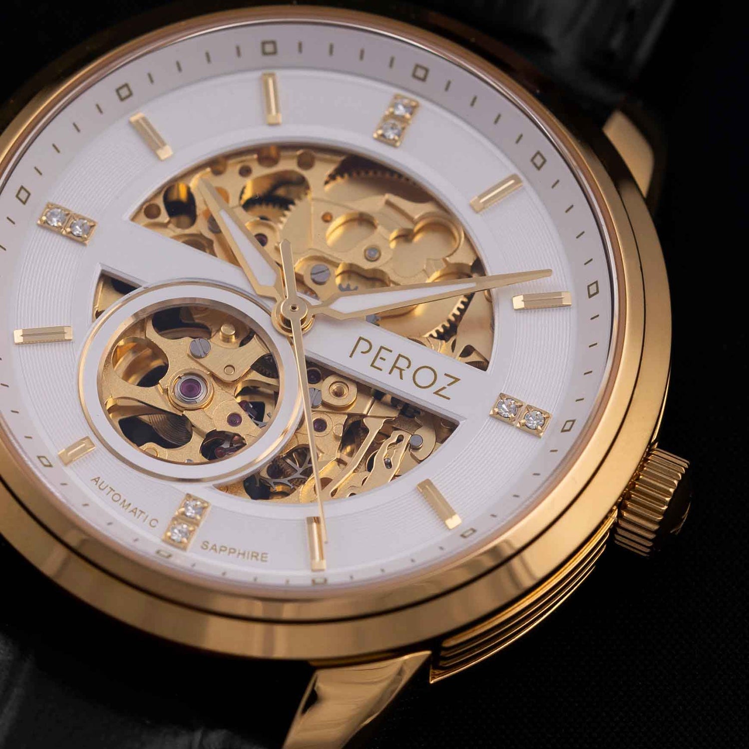 Peroz-Black-Automatic-Watch-Close Up