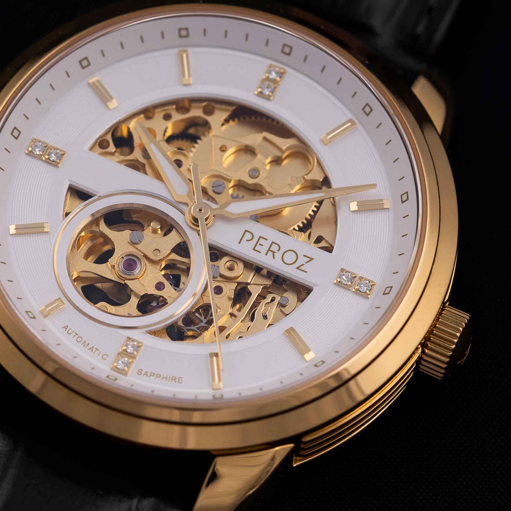 Peroz-Black-Automatic-Watch-Close Up