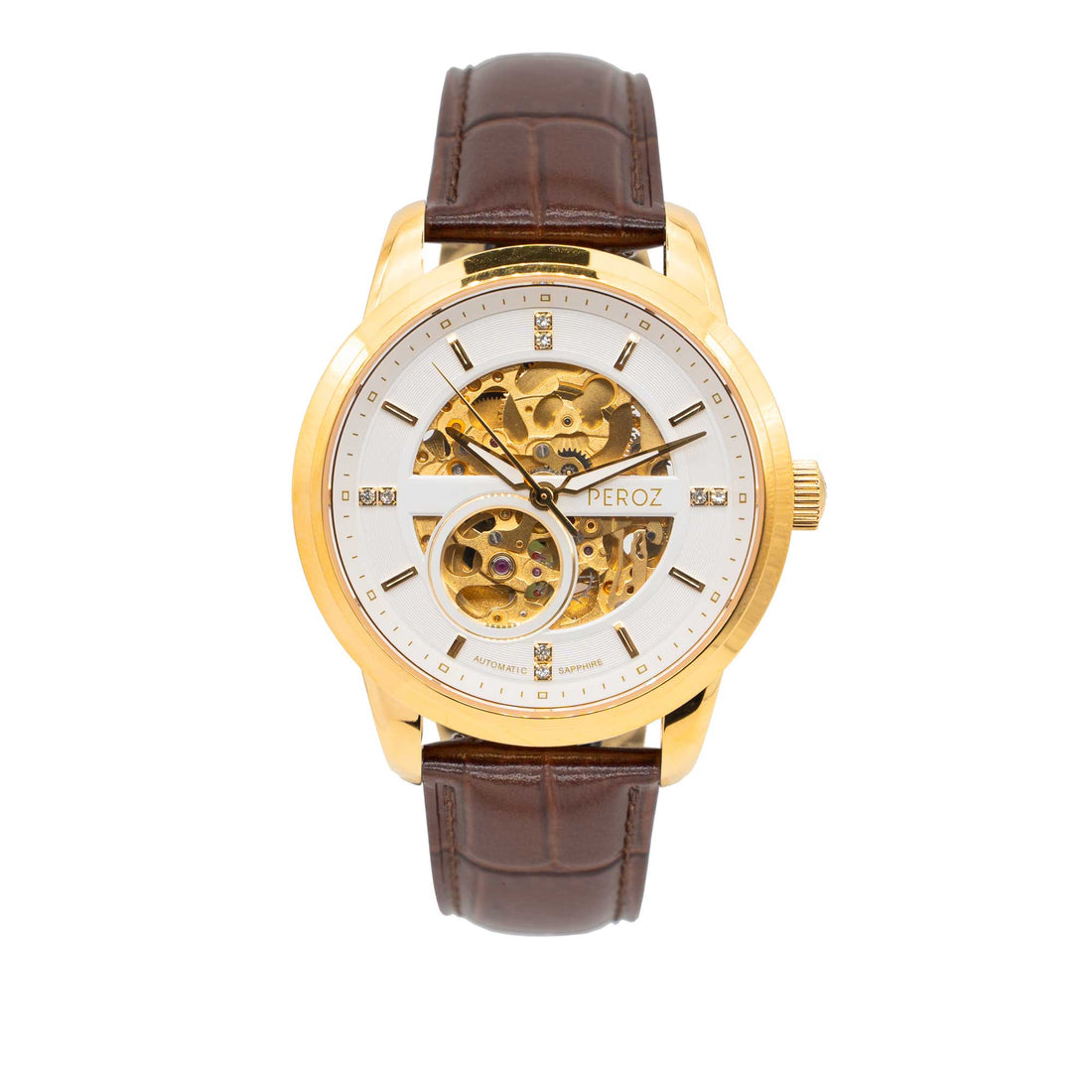 Shop Peroz-Brown-Automatic-Watch for Men
