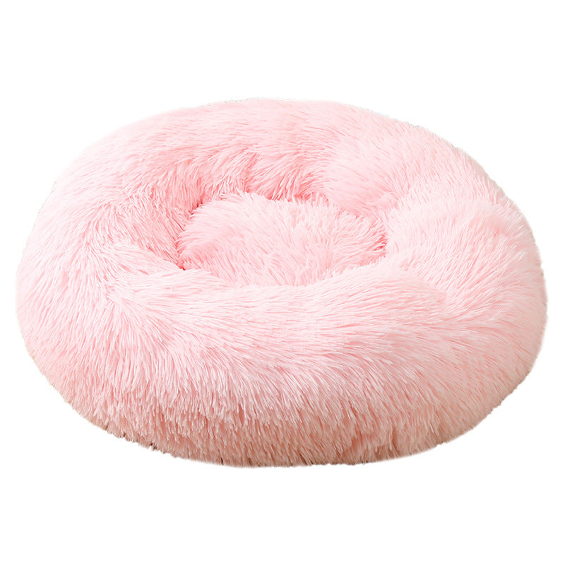 Pink 50cm Cozy Round Pet Bed - Plush Cat &amp; Dog Bed with Non-Slip Base, Machine Washable-Pet Care > Dog Supplies > Dog Beds-PEROZ Accessories