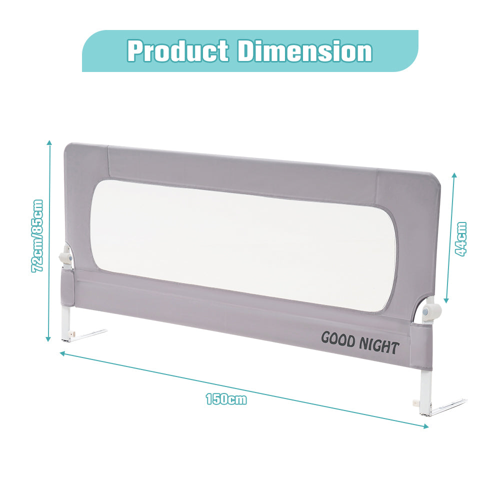 Playpals Baby Bed Rail 150x85CM Adjustable Foldable-Beds Rail-PEROZ Accessories
