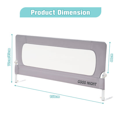 Playpals Baby Bed Rail 150x85CM Adjustable Foldable-Beds Rail-PEROZ Accessories