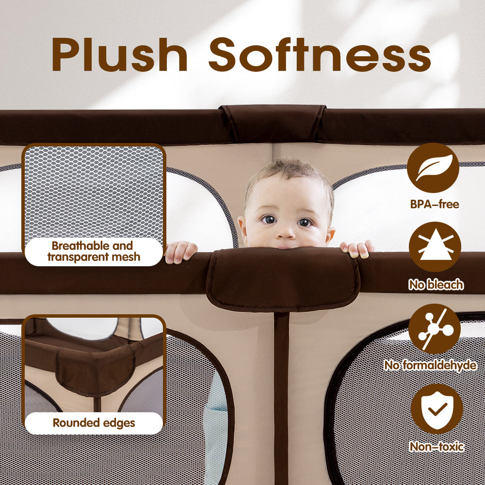 Playpals Baby Playpen Kids Safety Gate 150x180cm-Kid Playpens-PEROZ Accessories