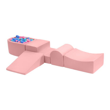 Playpals Kids Climb Crawl Foam Play Set 5PC Pink-Foam Play Sets-PEROZ Accessories